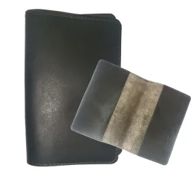 MARCO- GENUINE LEATHER SIMPLE BLACK PASSPORT HOLDER