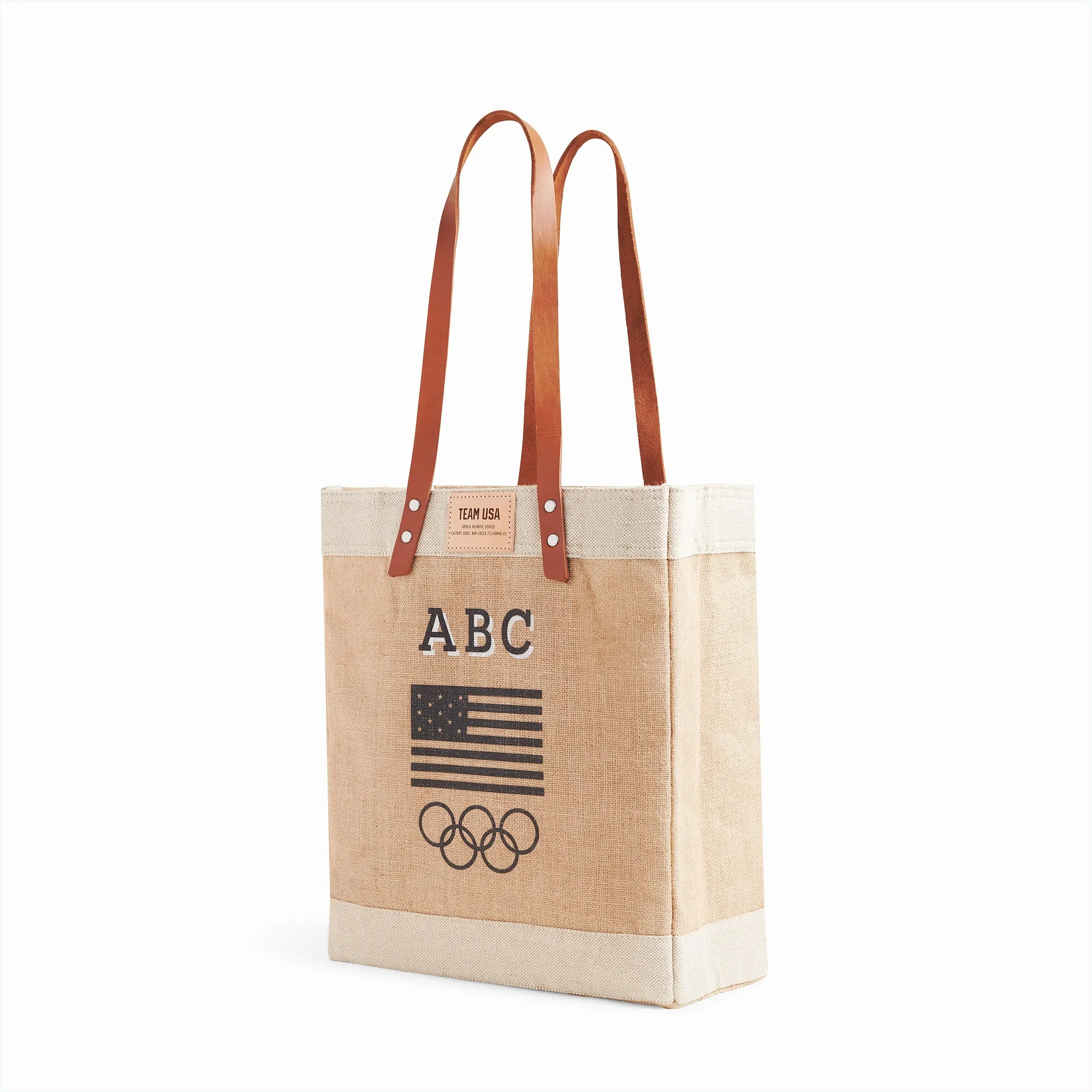 Market Tote in Natural for Team USA "Black and White"