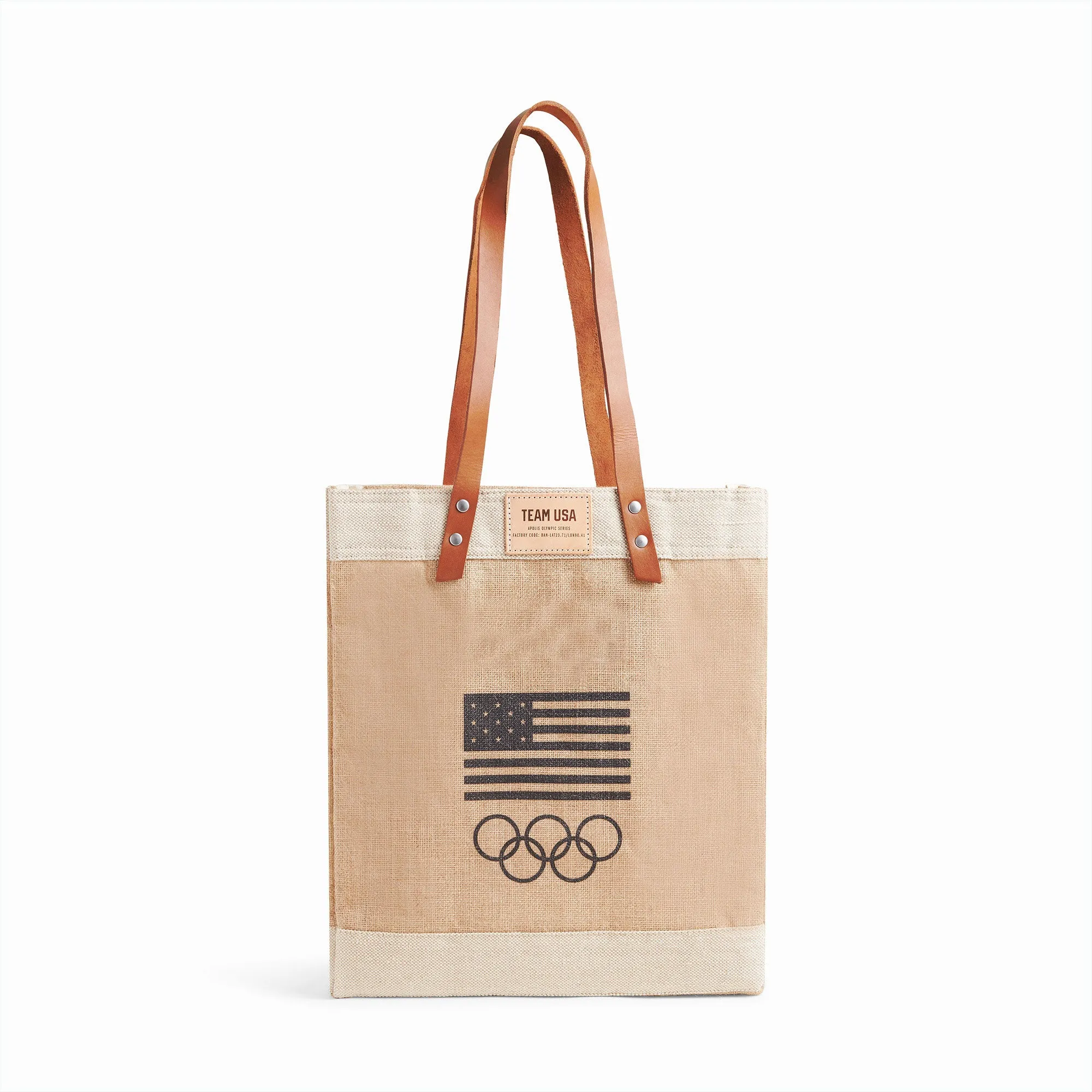 Market Tote in Natural for Team USA "Black and White"