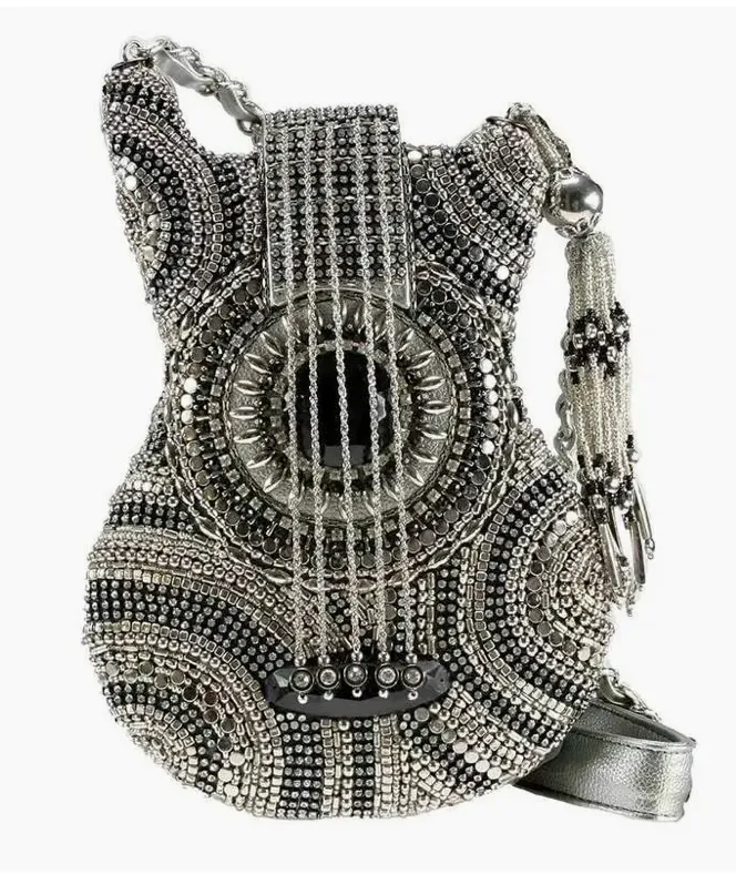 Mary Frances On Tour Beaded Crossbody Guitar Handbag