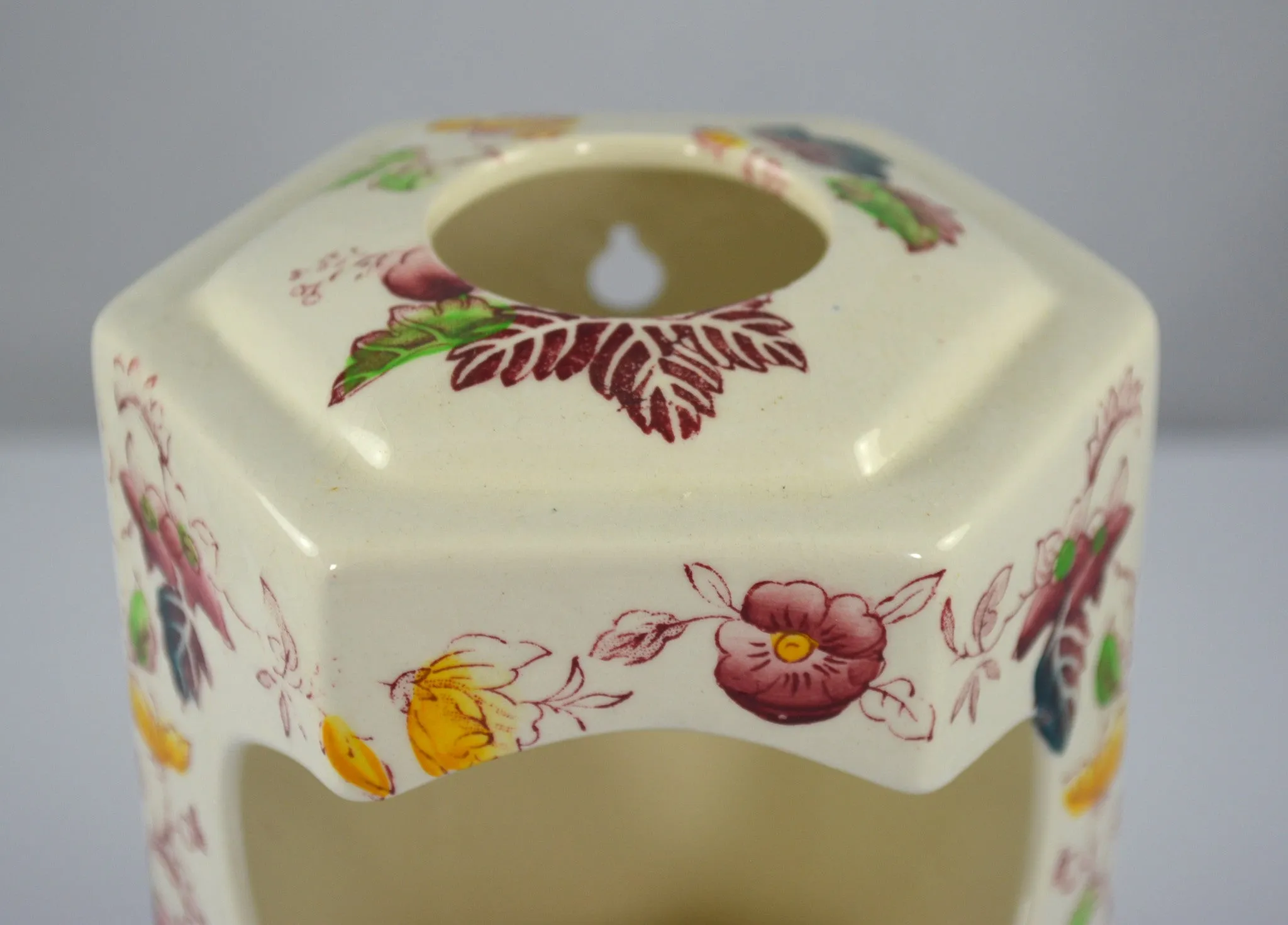 Masons Red Transferware Ironstone Tealight Votive Candle Holder Tabletop or Hangs on Wall