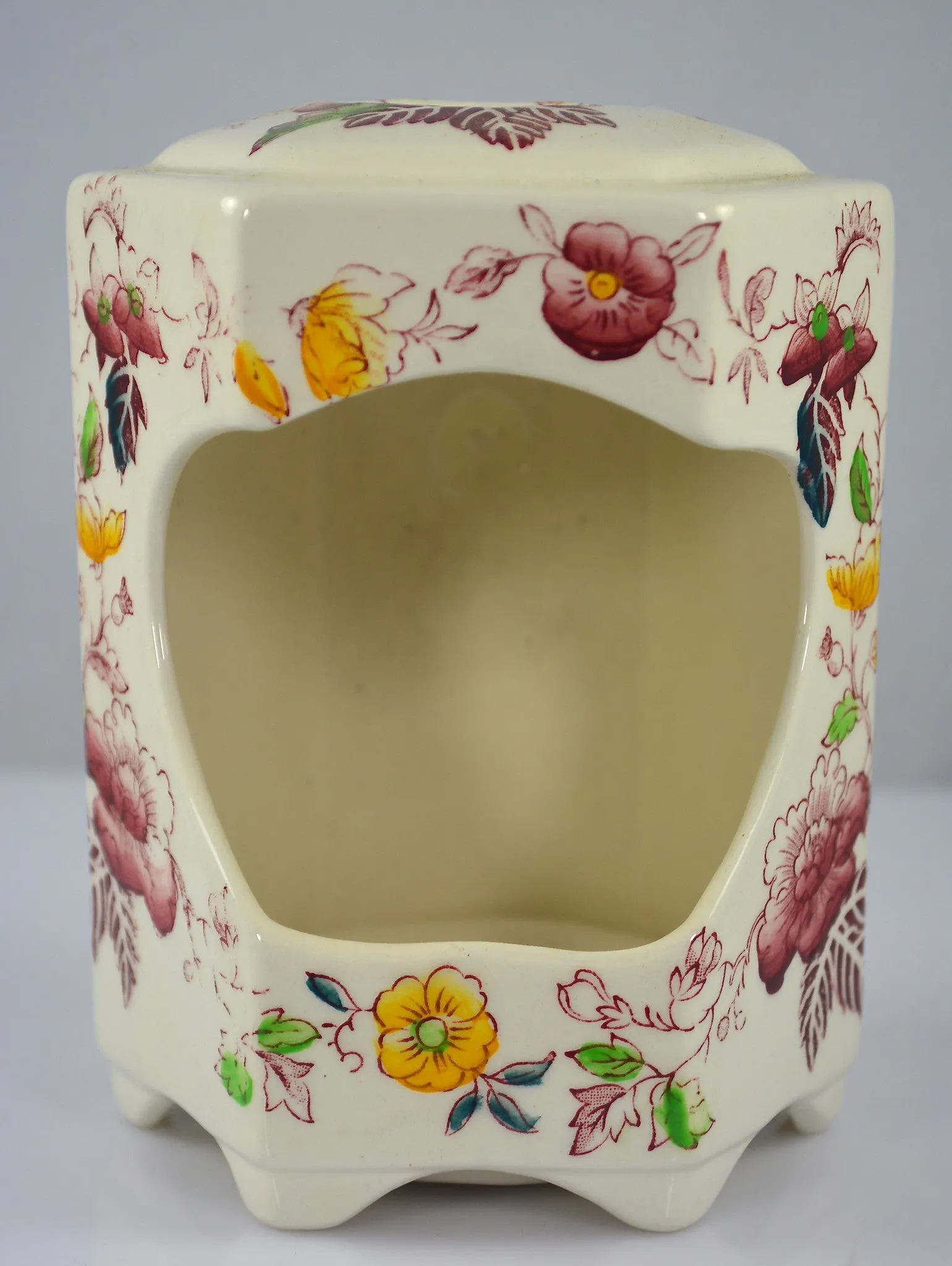 Masons Red Transferware Ironstone Tealight Votive Candle Holder Tabletop or Hangs on Wall