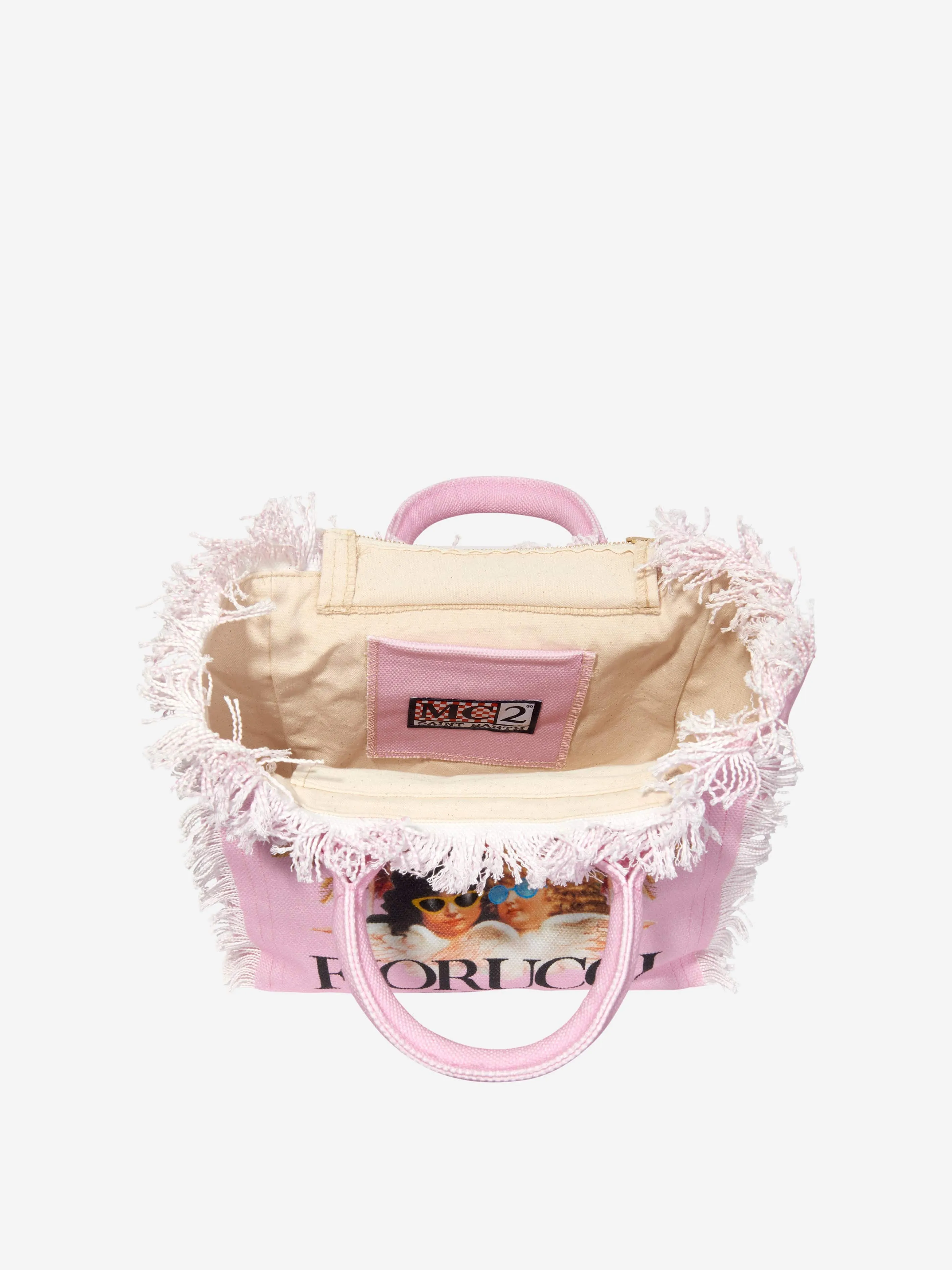 MC2 Saint Barth Girls Fiorucci Canvas Bag in Pink