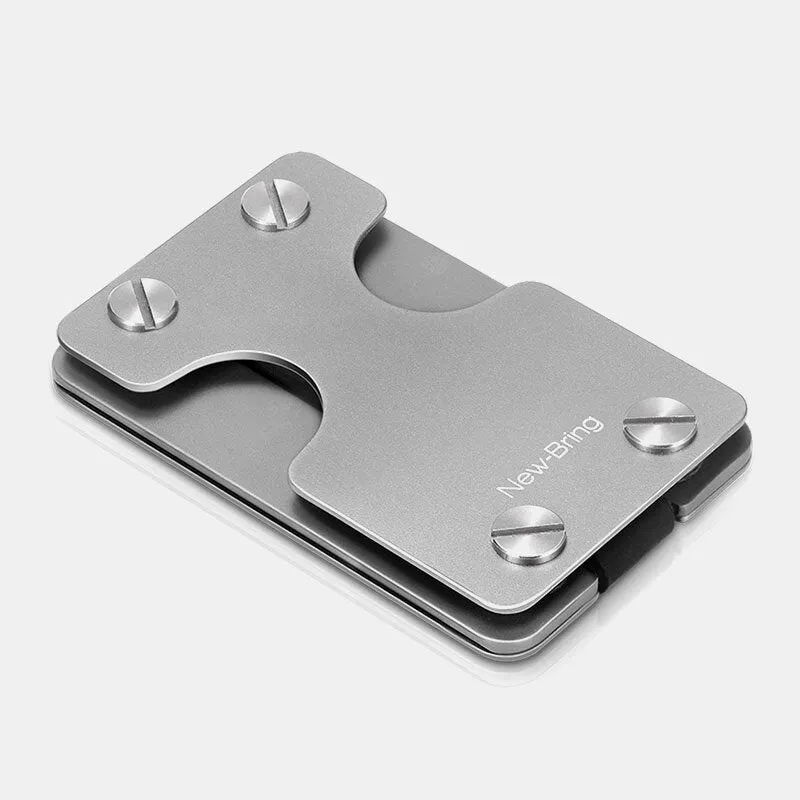 Men One-piece EDC RFID Aluminum Multifunction Tool Keychain Card Case Wallet Money Clip