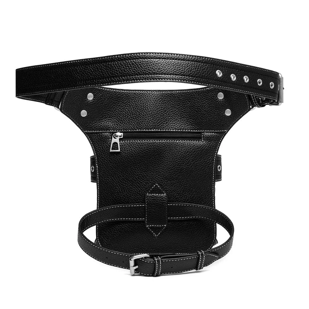 Men's Steampunk Buckles Chain Waist Bag