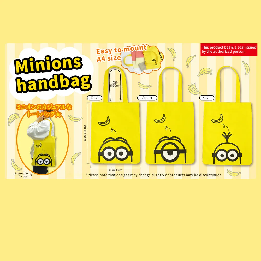 Minions handbag canvas handbag fun big face design fun simple shoulder bag shopping bag shopping Dave Stuart Kevin Minions