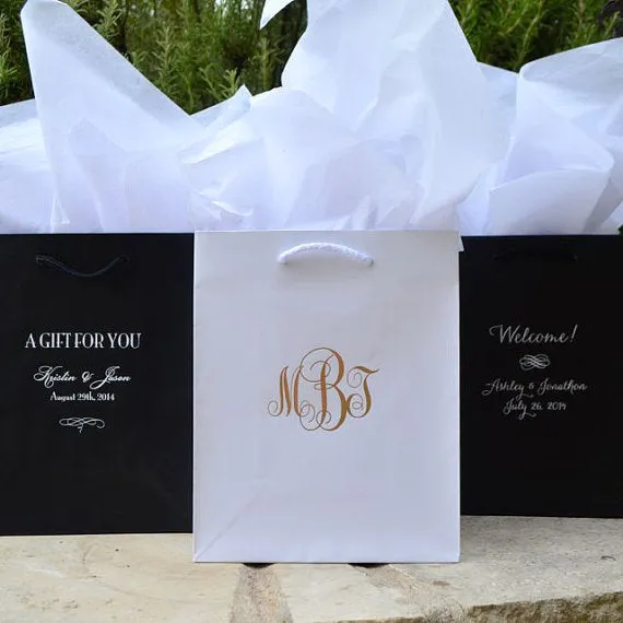 Monogram Hotel Wedding Welcome Bags