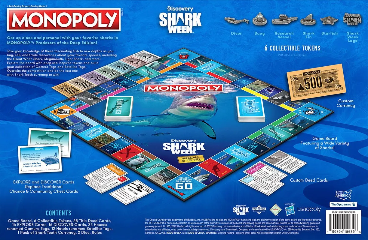 Monopoly Board Game - Shark Week Edition