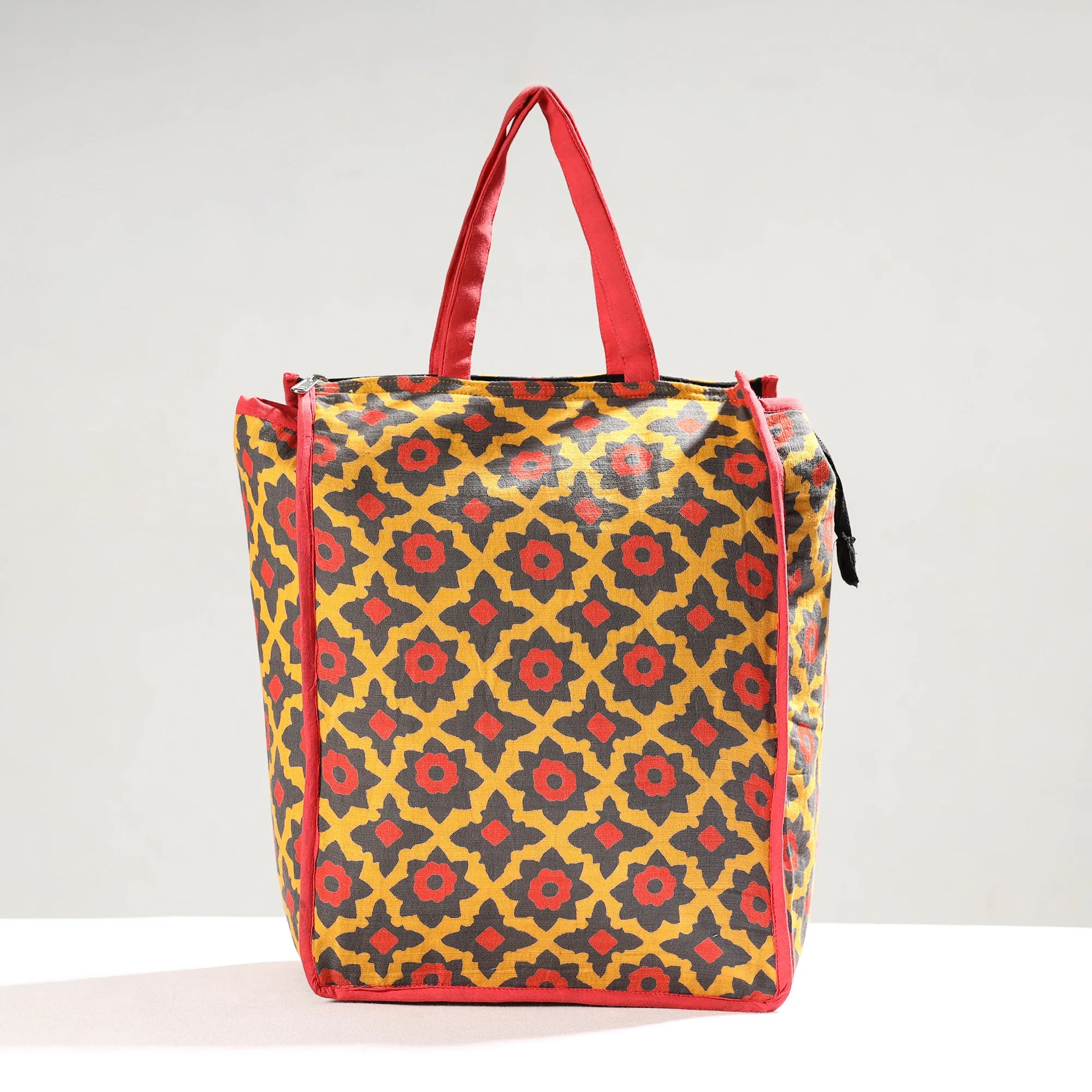 Multicolor - Handmade Jaipur Printed Cotton Shopping Bag