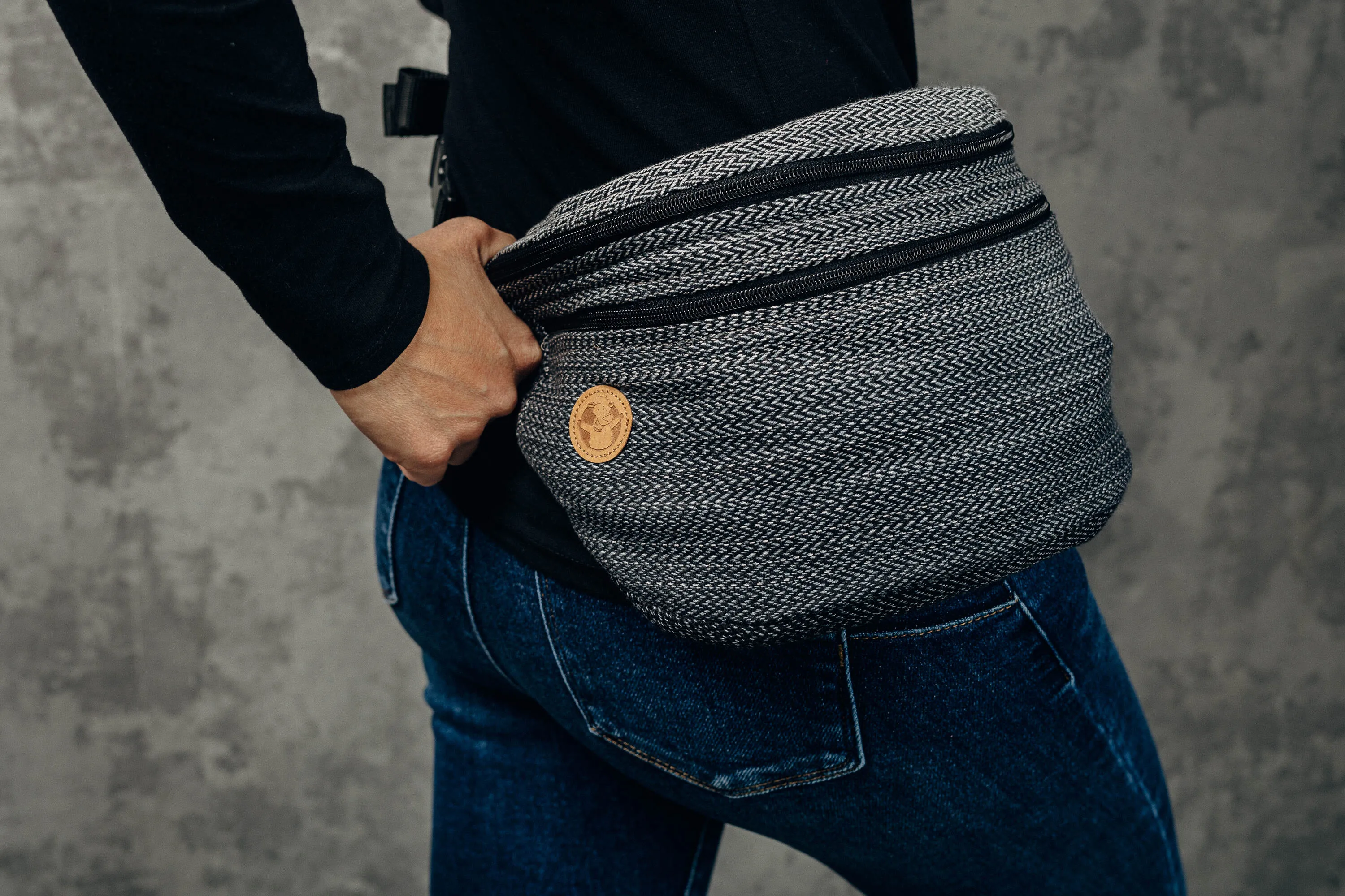 Ombre Grey Large Waist Bag by LennyLamb