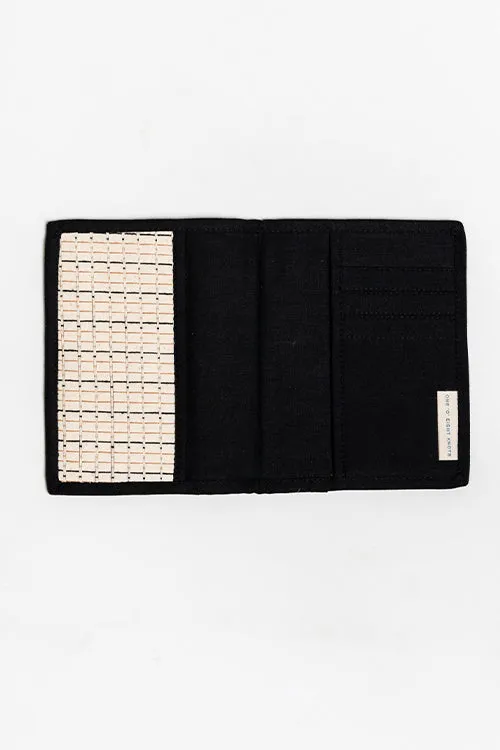 One 'O' Eight Knots Saad Hand-Woven Passport Holder - Charcoal Black