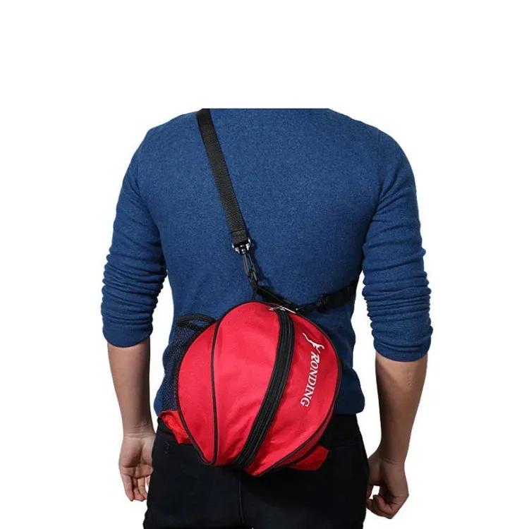 One-shoulder Two-way Opening Zipper Basketball Volleyball Football Bag Sports Ball Bag(Black)