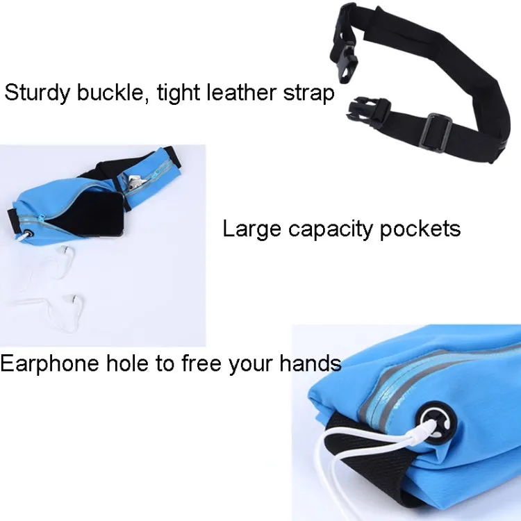 Outdoor Sports Cell Phone Waist Pack Waterproof Cycling Waist Bag With Earphone Hole(Rose Red)