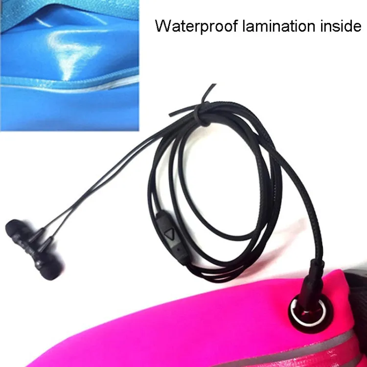 Outdoor Sports Cell Phone Waist Pack Waterproof Cycling Waist Bag With Earphone Hole(Rose Red)