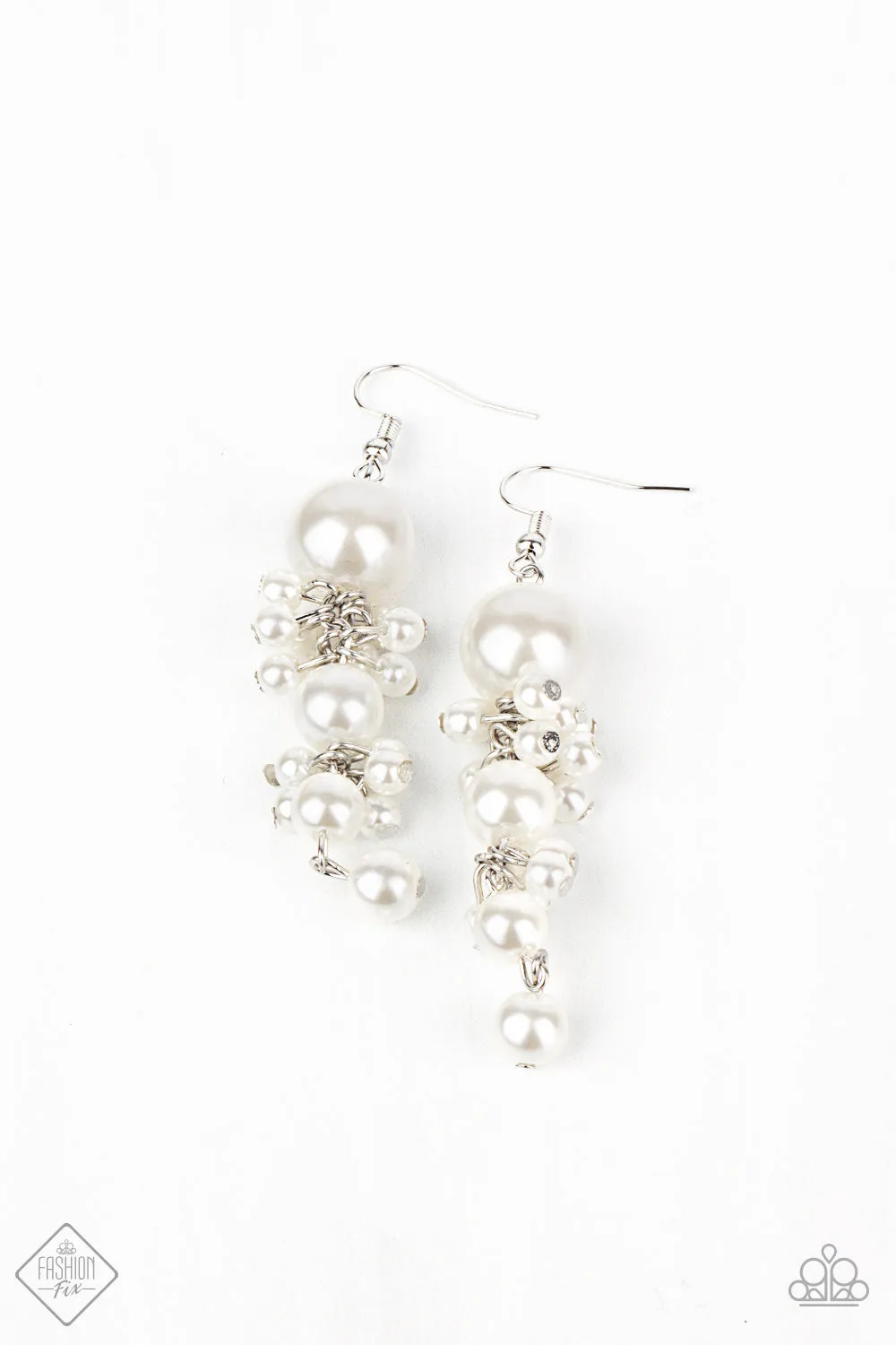 Paparazzi Ageless Applique Earrings White