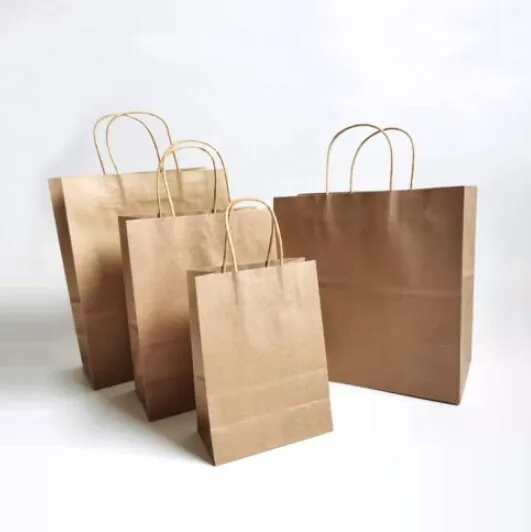 Paper Gift Bags, Paper Bags, Brown Paper Bags, Kraft Paper Bags, Shopping Bags, Retail Merchandise Bags, Paper Bag, Choose Size & Quantity