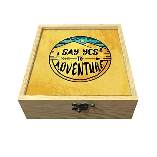 Passport Cover Luggage Tag Wooden Gift Box Set - Say Yes To Adventure