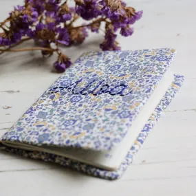 Passport holder - Blue and Mustard Flowers