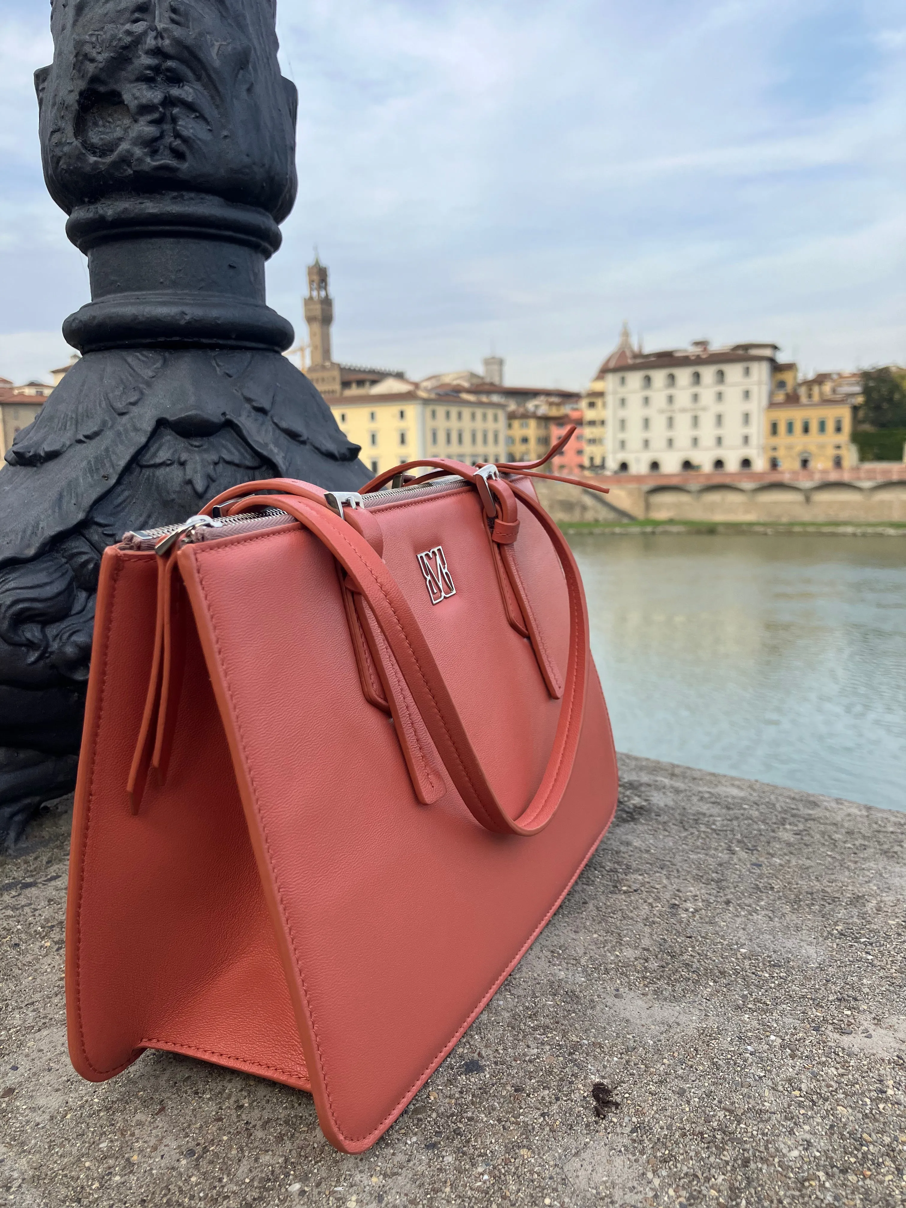 Peach Pink Shopping Bag