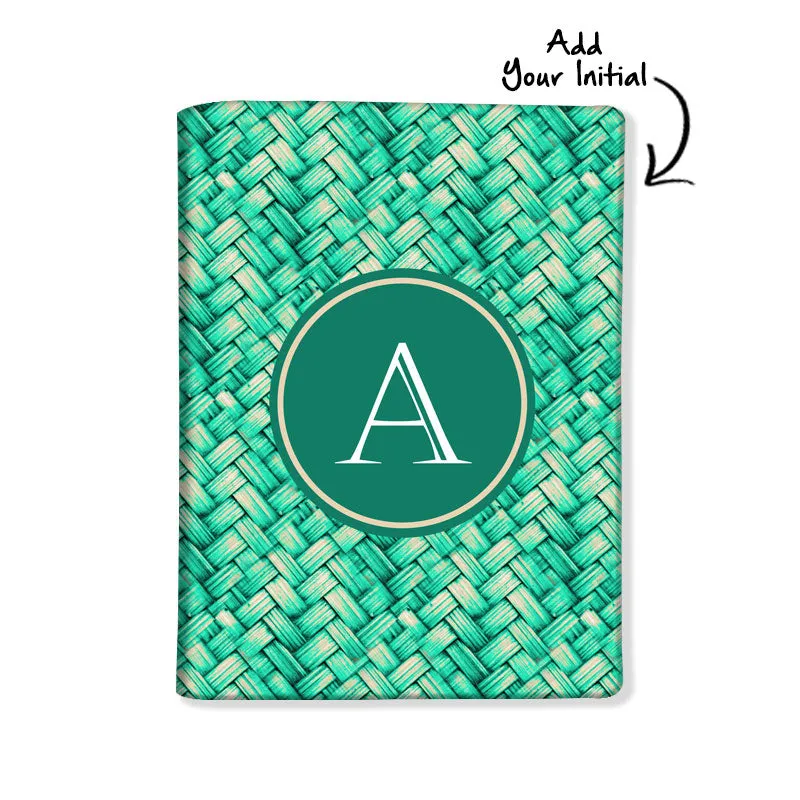 Personalised Passport Cover and Baggage Tag Combo - Green Pattern