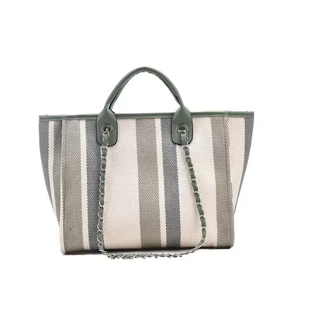 Personalized Medium Striped Tote Bag