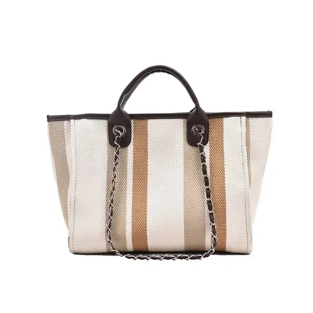 Personalized Medium Striped Tote Bag