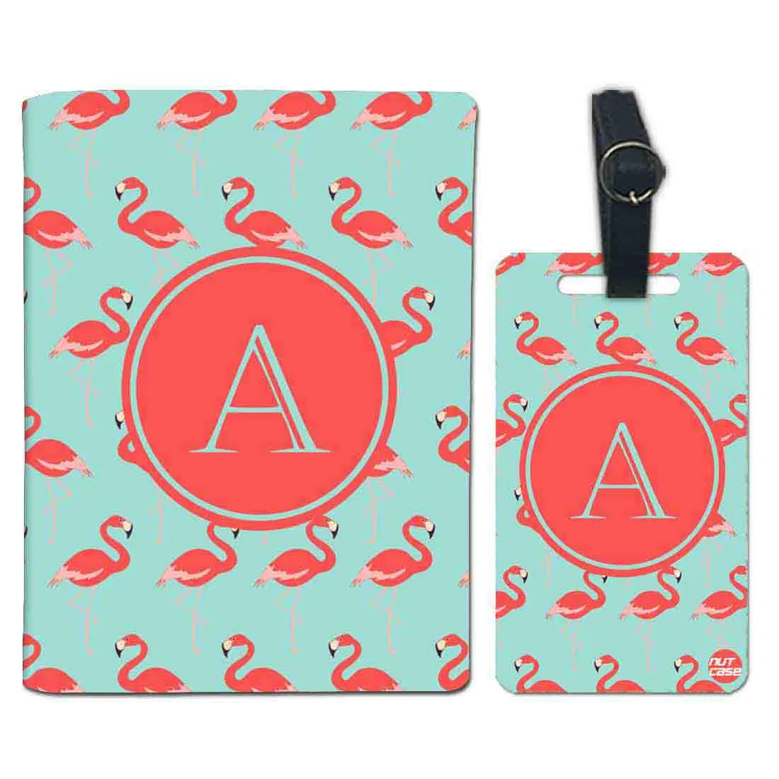 Personalized Passport Cover Travel Luggage Tag - Flamingo