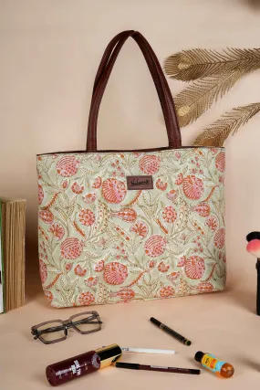 Peruvian Pomegranate Hand Block Printed Pink Classic Tote Bag