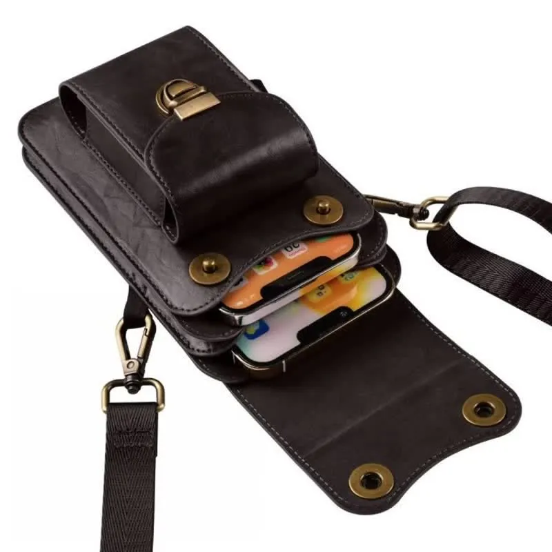 Phone Holster Crossbody Leather Belt Bag