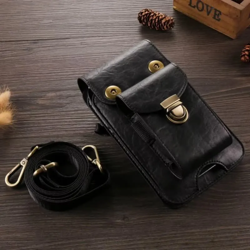 Phone Holster Crossbody Leather Belt Bag