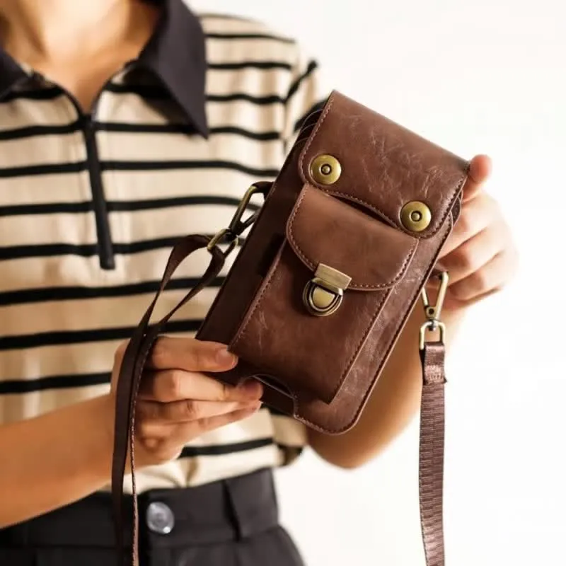 Phone Holster Crossbody Leather Belt Bag