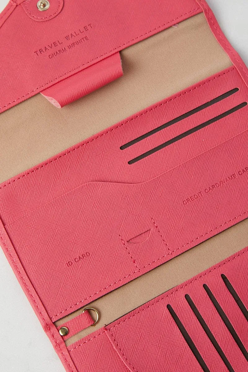 Pink Travel Wallet Passport Holder