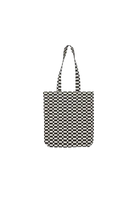 PORTER Ash Black/Off White Checkers - Medium Tote bag