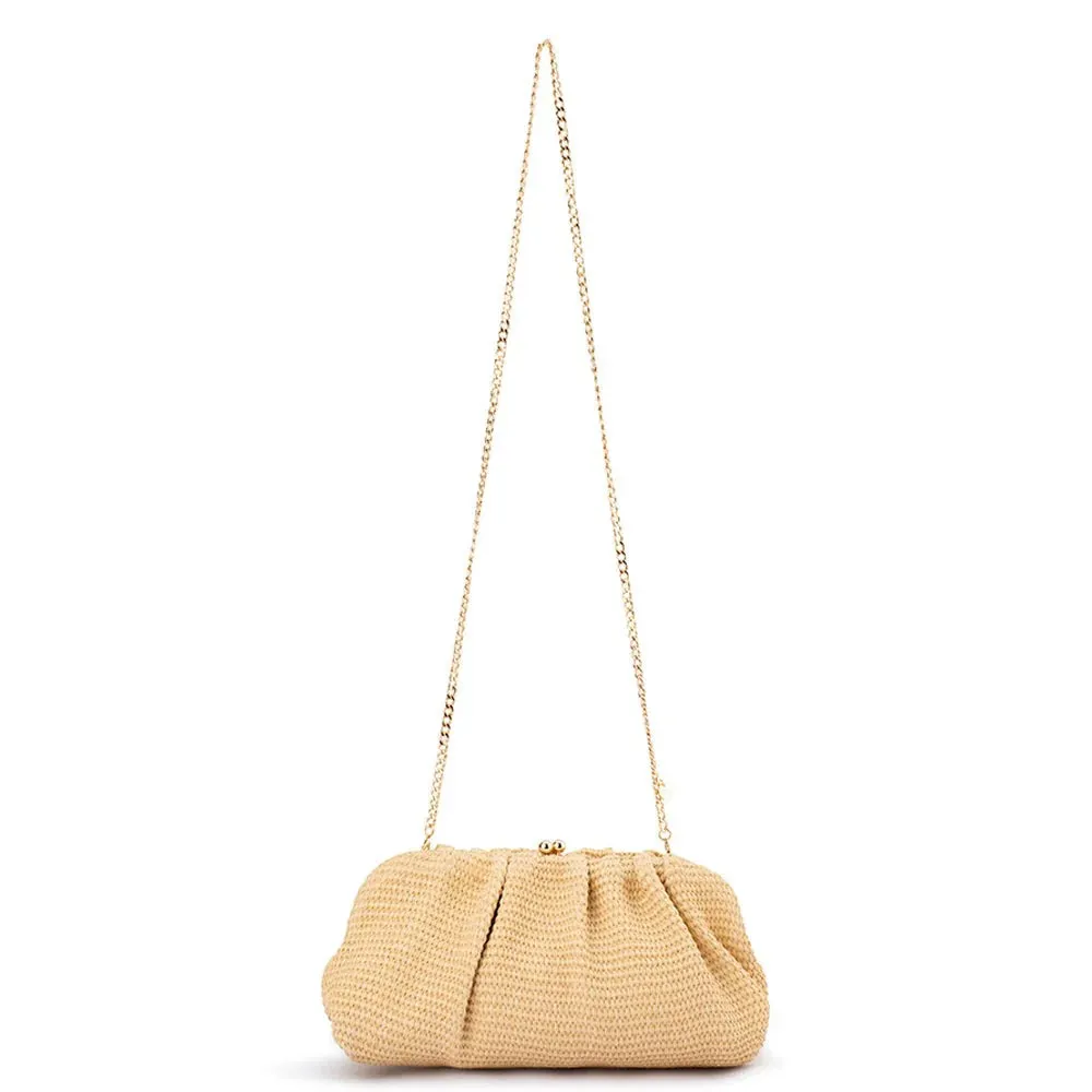 Queenie Woven Clutch in Natural