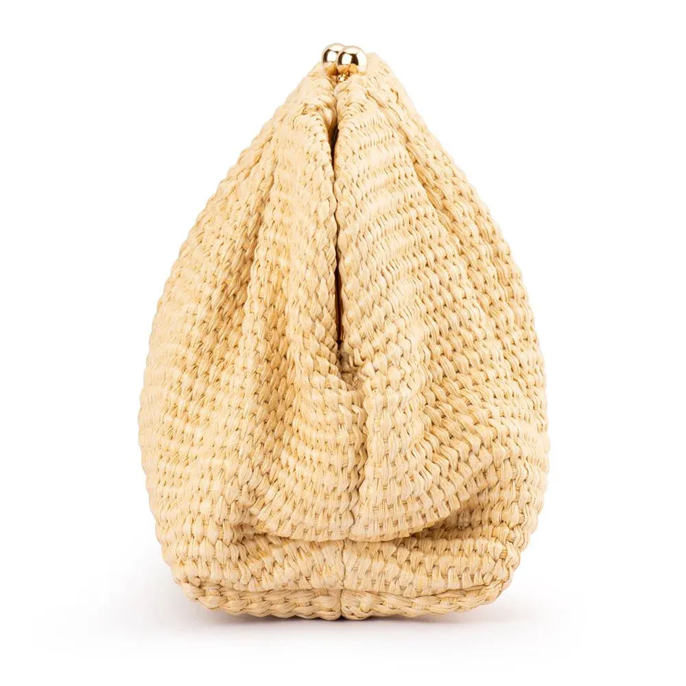 Queenie Woven Clutch in Natural