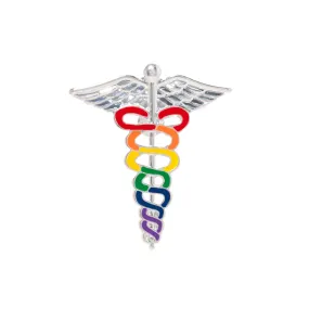 Rainbow Pride Caduceus Pins