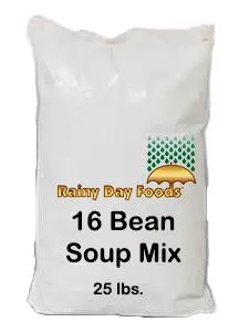 Rainy Day Foods 16 Bean Mix 25 lbs Bag - 123 servings