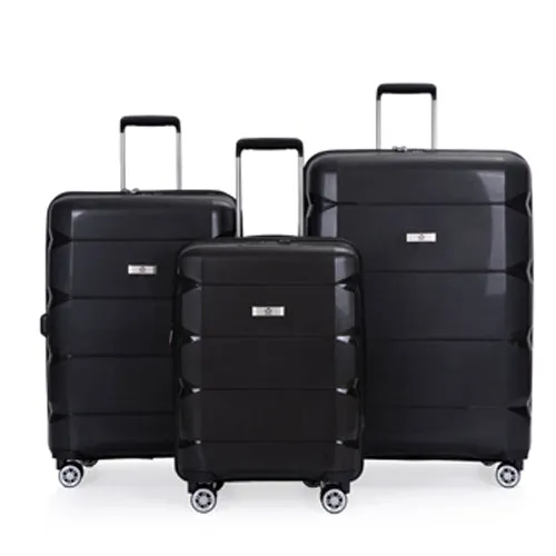 Richland Fashion Hand Luggage Lightweight PP Expandable Hard Shell Trolley Travel Suitcase with 4 Wheels Cabin Carry-on Suitcase - 20 Inch