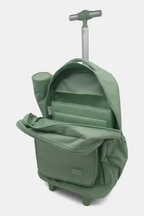 Roco Green Plain Trolley Bag With Pencil Case (18 Inch)