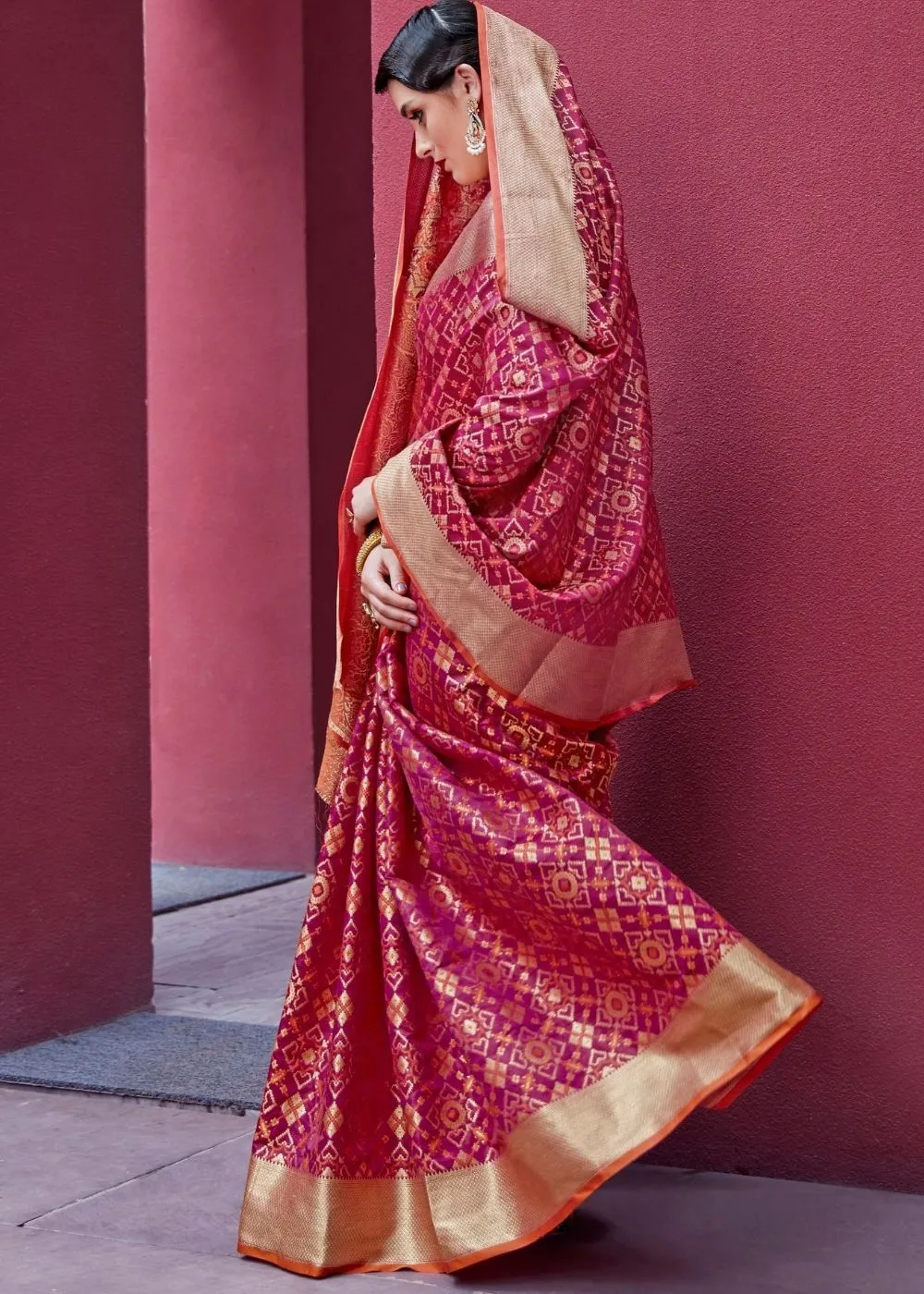 Royal Purple Woven Patola Silk Saree