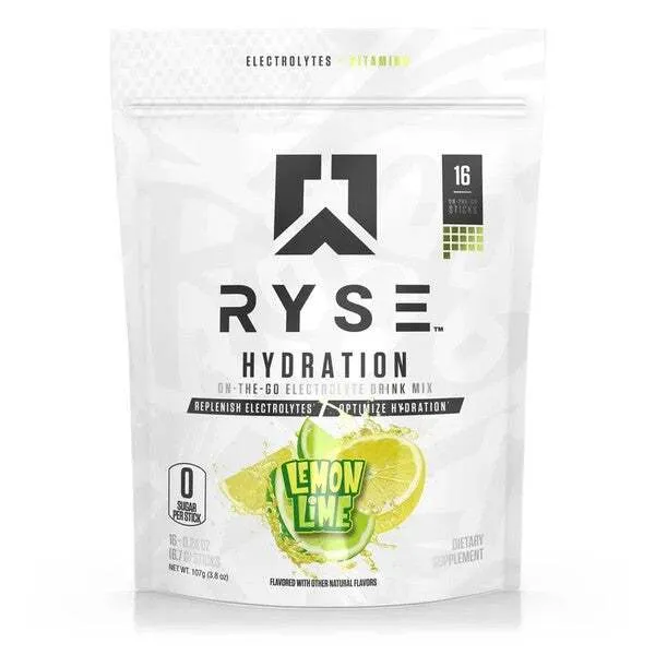 RYSE Hydration Sticks, Lemon Lime - 16 x 67g