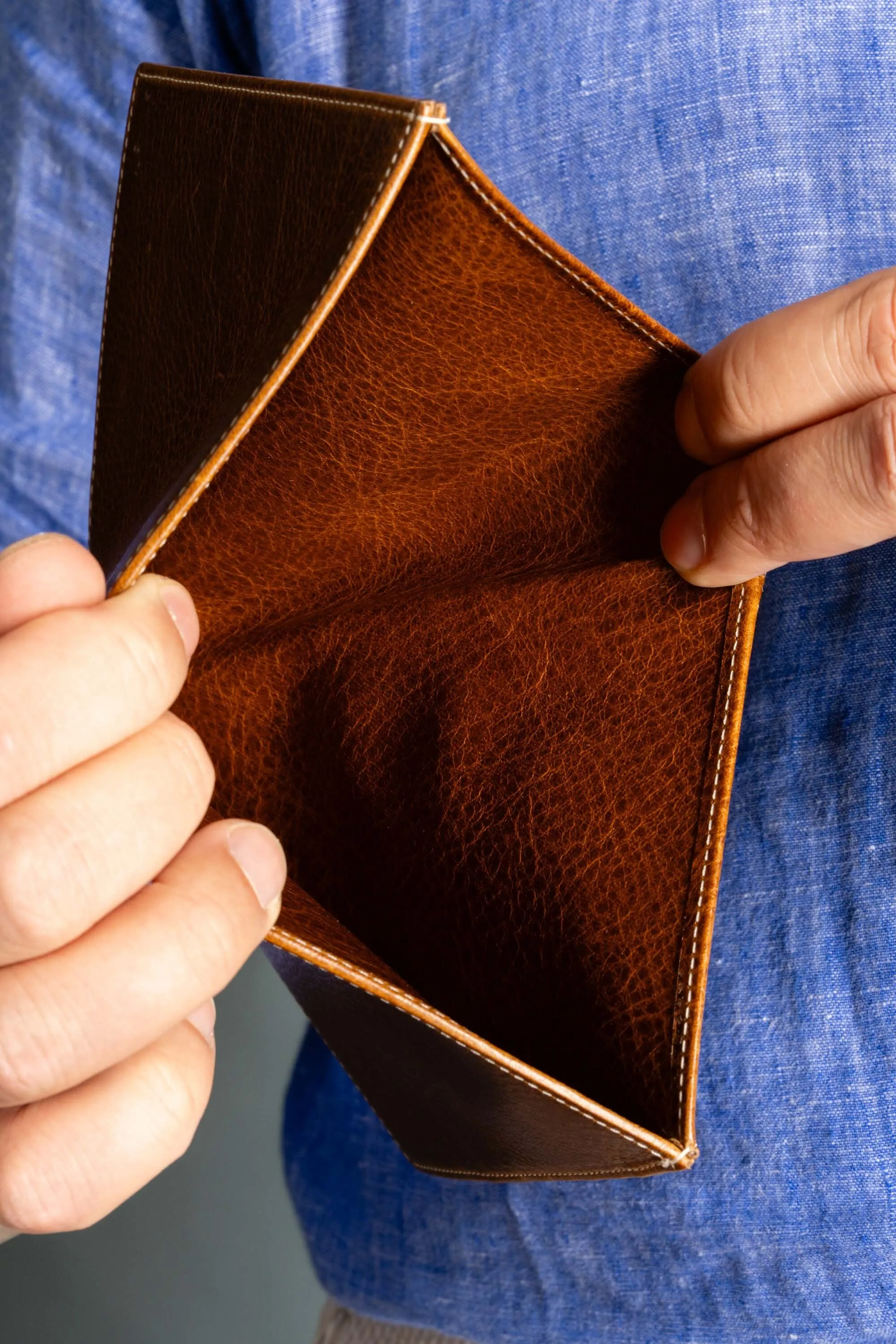 Saddle Brown Full-Grain Leather Passport Holder