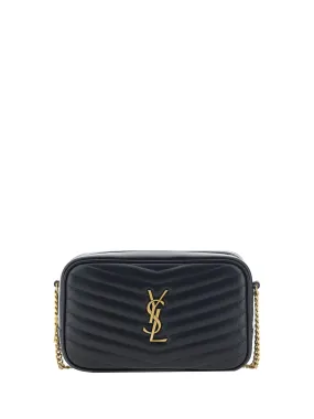 Saint Laurent Black Calf Leather Lou Small Shoulder Bag