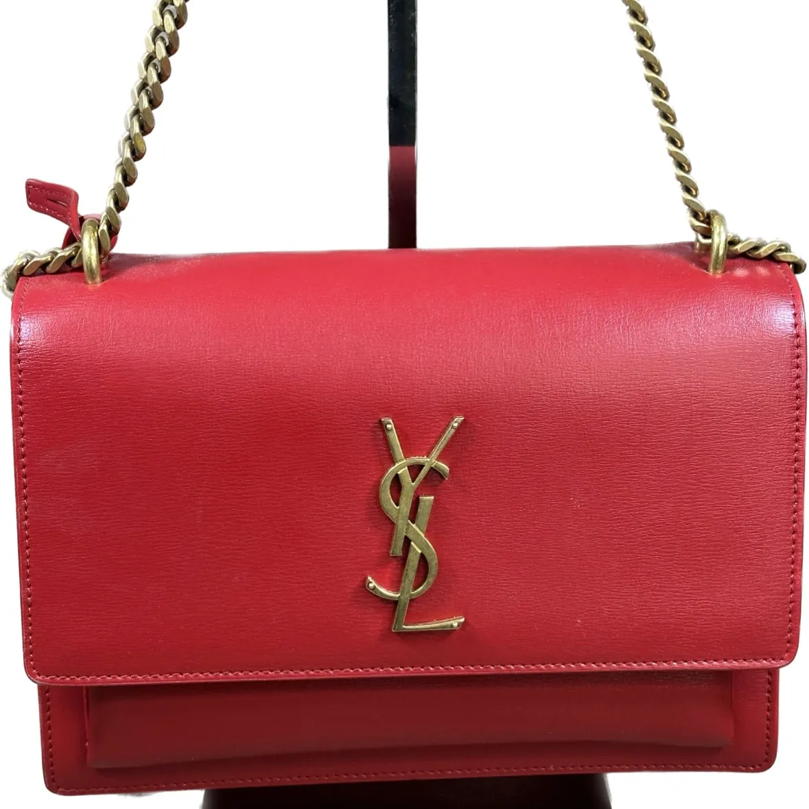 Saint Laurent Medium Sunset Shoulder Bag - Red