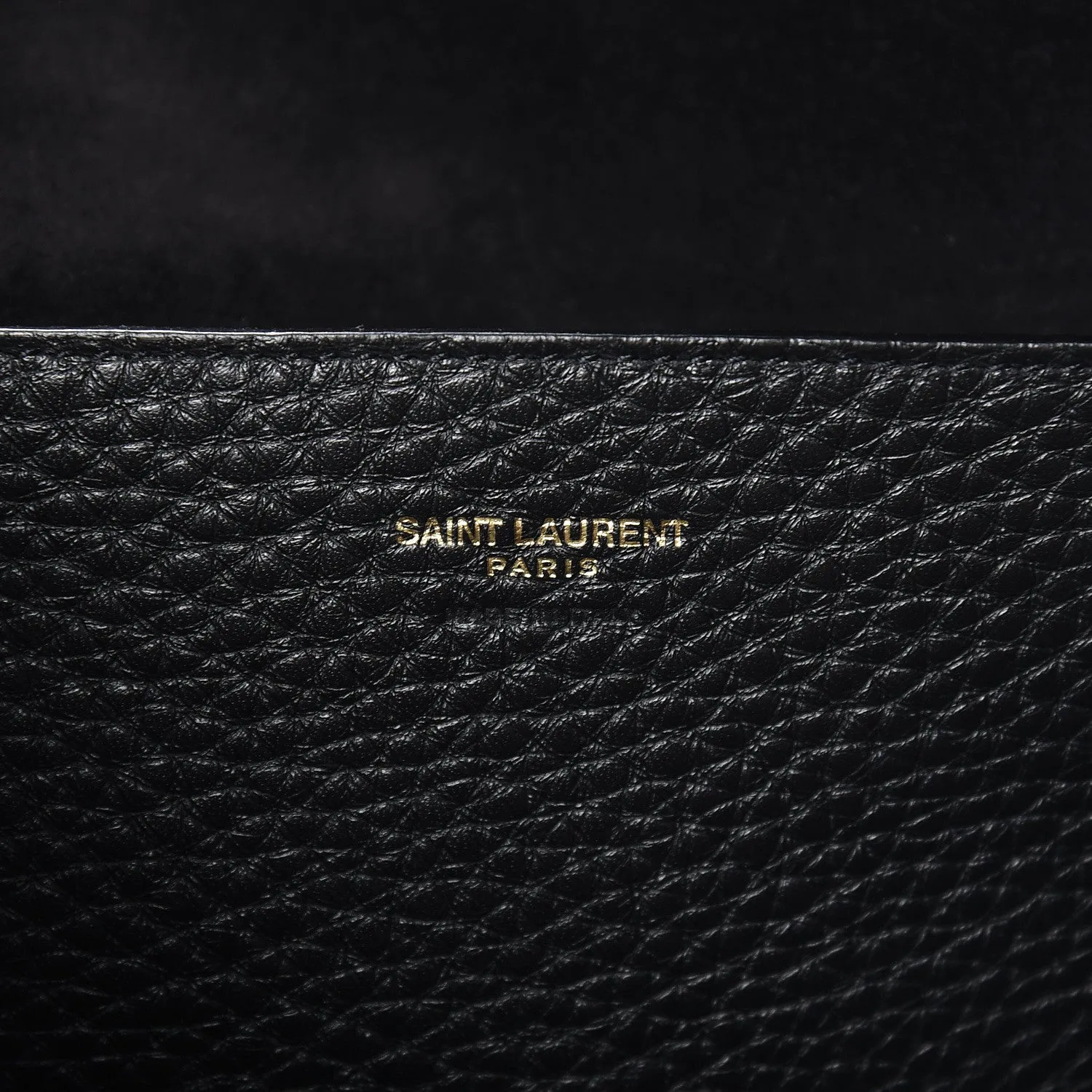 Saint Laurent Patti Black Grained Calfskin Leather Tote