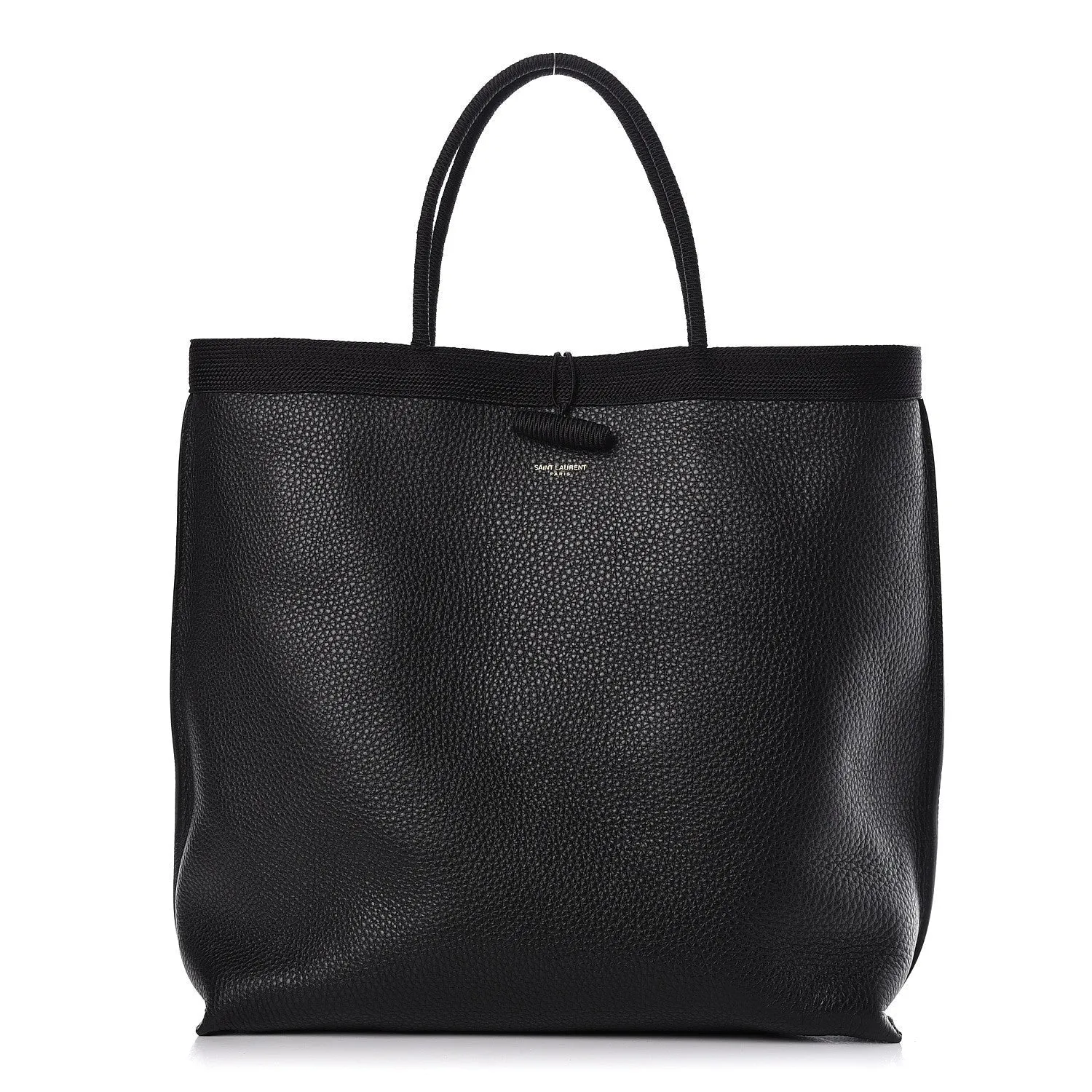 Saint Laurent Patti Black Grained Calfskin Leather Tote