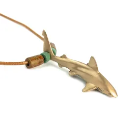 Shark Necklace for Men and Women Bronze- Bronze Reef Shark Necklace for Women, Bronze Reef Shark Necklace, Shark Jewelry