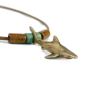 Shark Necklace for Men and Women Bronze- Bronze Reef Shark Necklace for Women, Bronze Reef Shark Necklace,Shark Jewelry