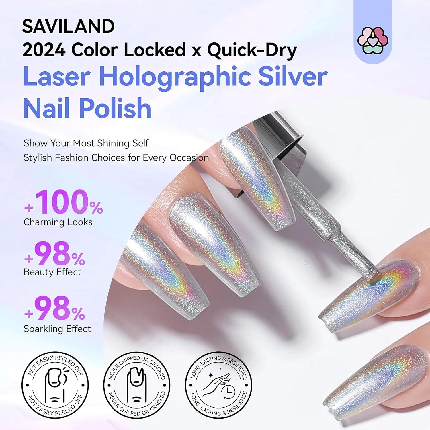 Silver Holographic Chrome Nail Polish