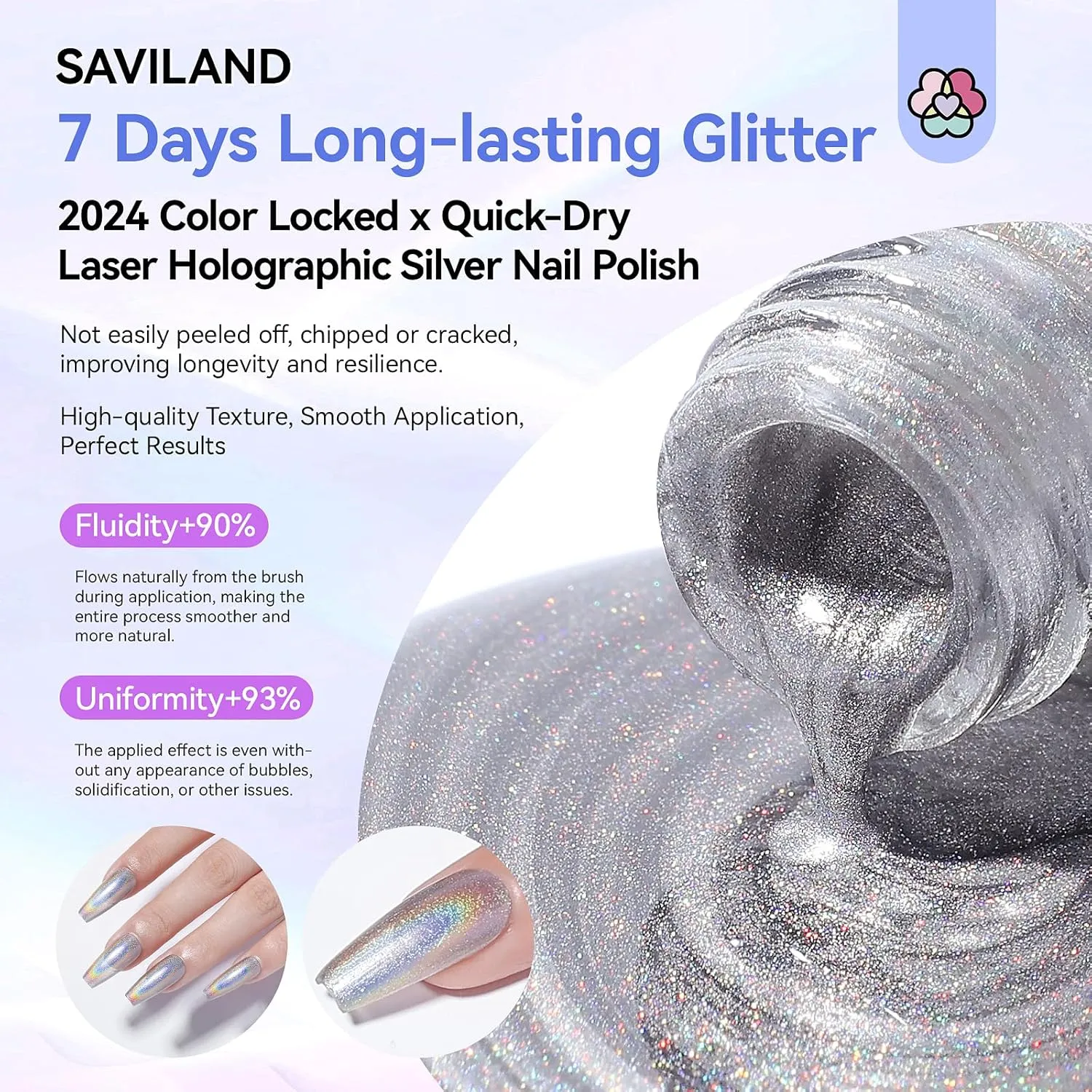 Silver Holographic Chrome Nail Polish